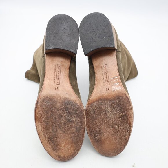 Alberto Fermani Olive Green Suede Women's EU Size 38 Pull On Boots Made in Italy - Picture 7 of 9